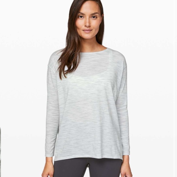lululemon athletica Tops - Lululemon Back In Action Long Sleeve | 3 Colour Space Dye Ice Grey Alpine White